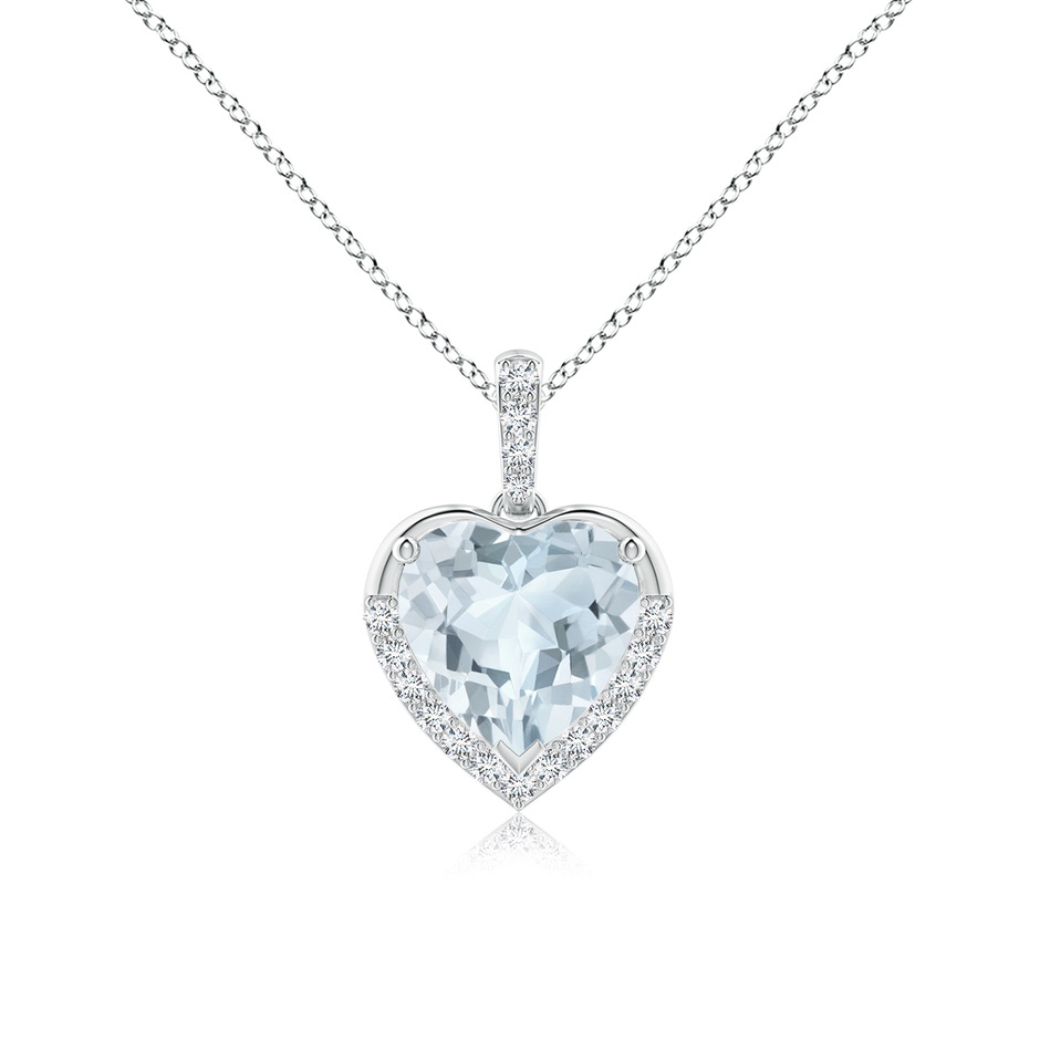 8mm A Heart-Shaped Aquamarine Halo Pendant in S999 Silver 