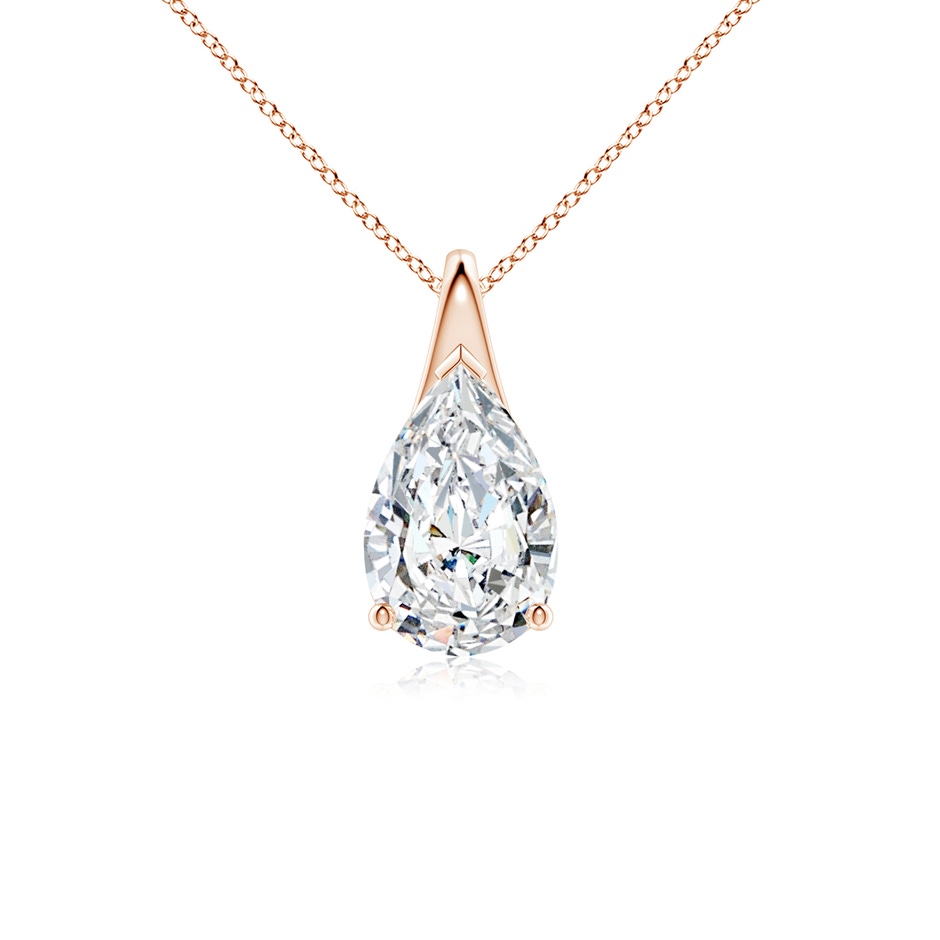 10x6.5mm GVS2 Pear-Shaped Diamond Solitaire Pendant in Rose Gold 