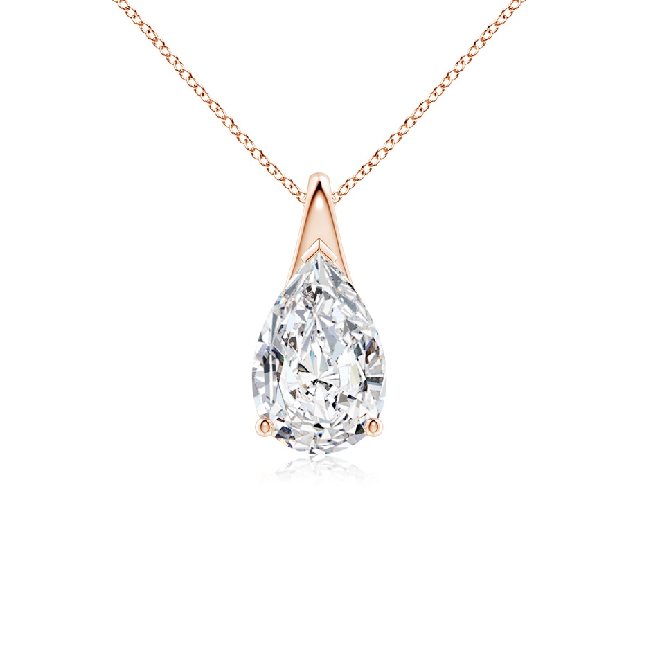10x6.5mm HSI2 Pear-Shaped Diamond Solitaire Pendant in Rose Gold 