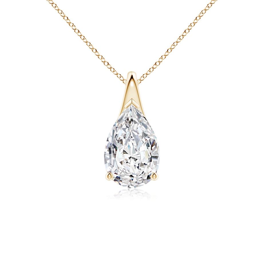 10x6.5mm HSI2 Pear-Shaped Diamond Solitaire Pendant in Yellow Gold 