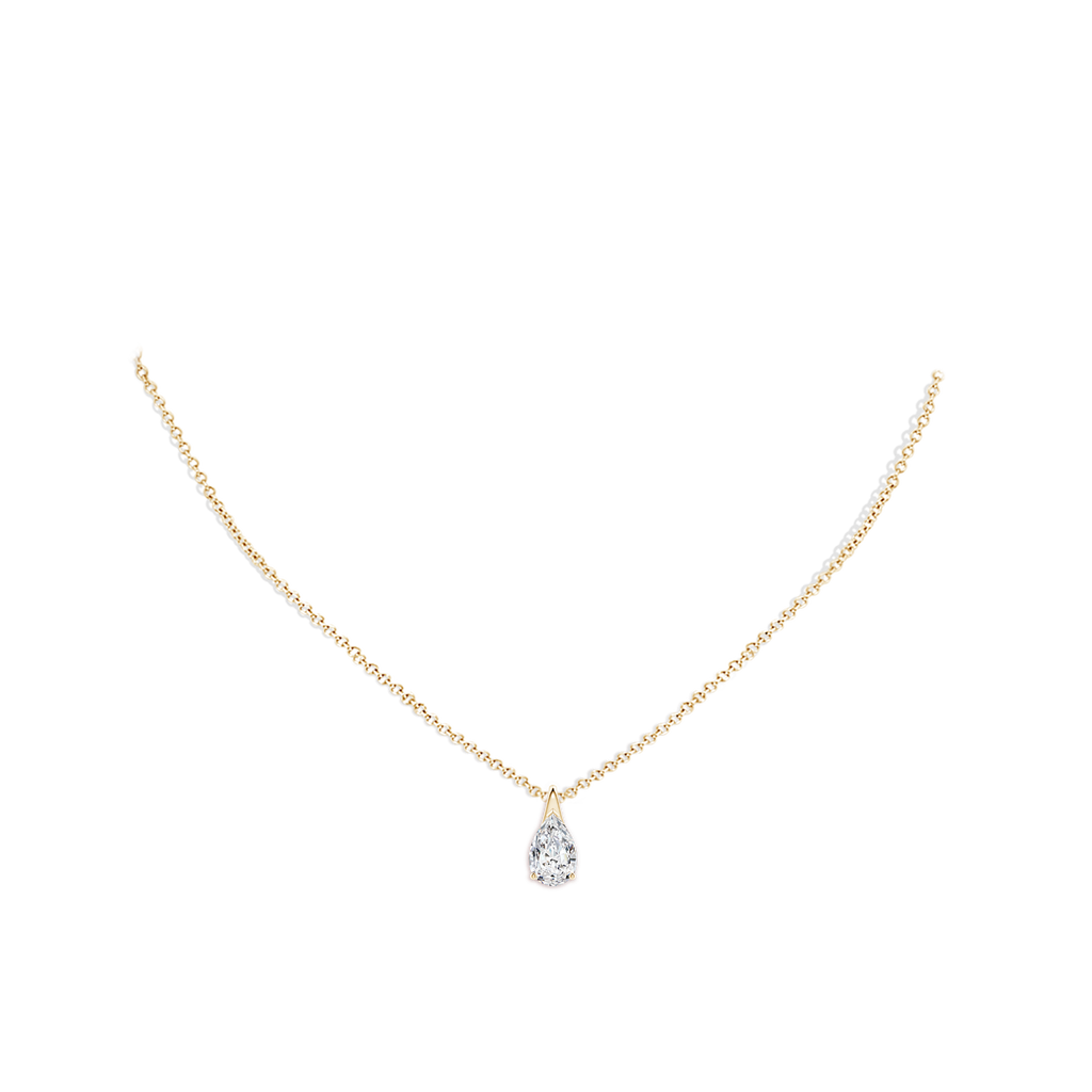 10x6.5mm HSI2 Pear-Shaped Diamond Solitaire Pendant in Yellow Gold pen