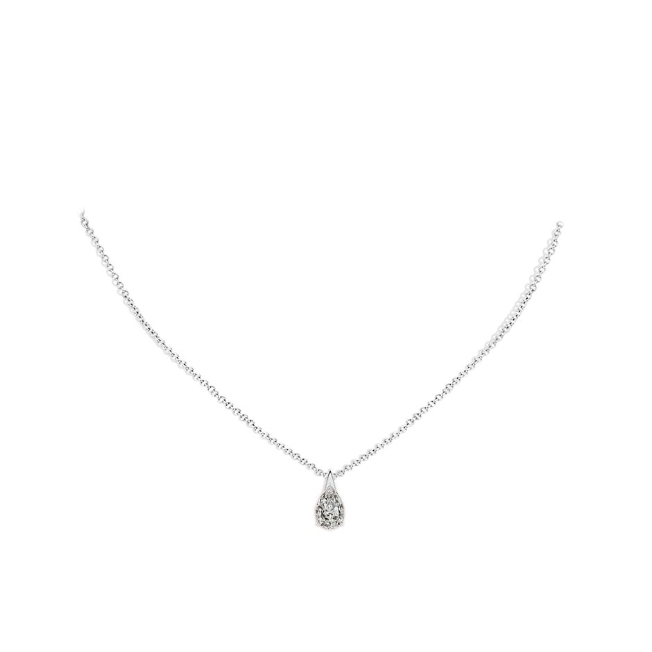 10x6.5mm KI3 Pear-Shaped Diamond Solitaire Pendant in P950 Platinum pen