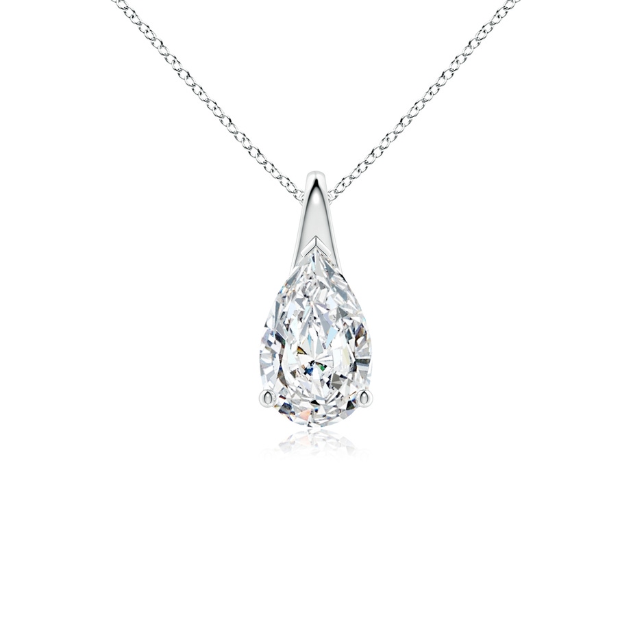 9x5.5mm GVS2 Pear-Shaped Diamond Solitaire Pendant in White Gold 