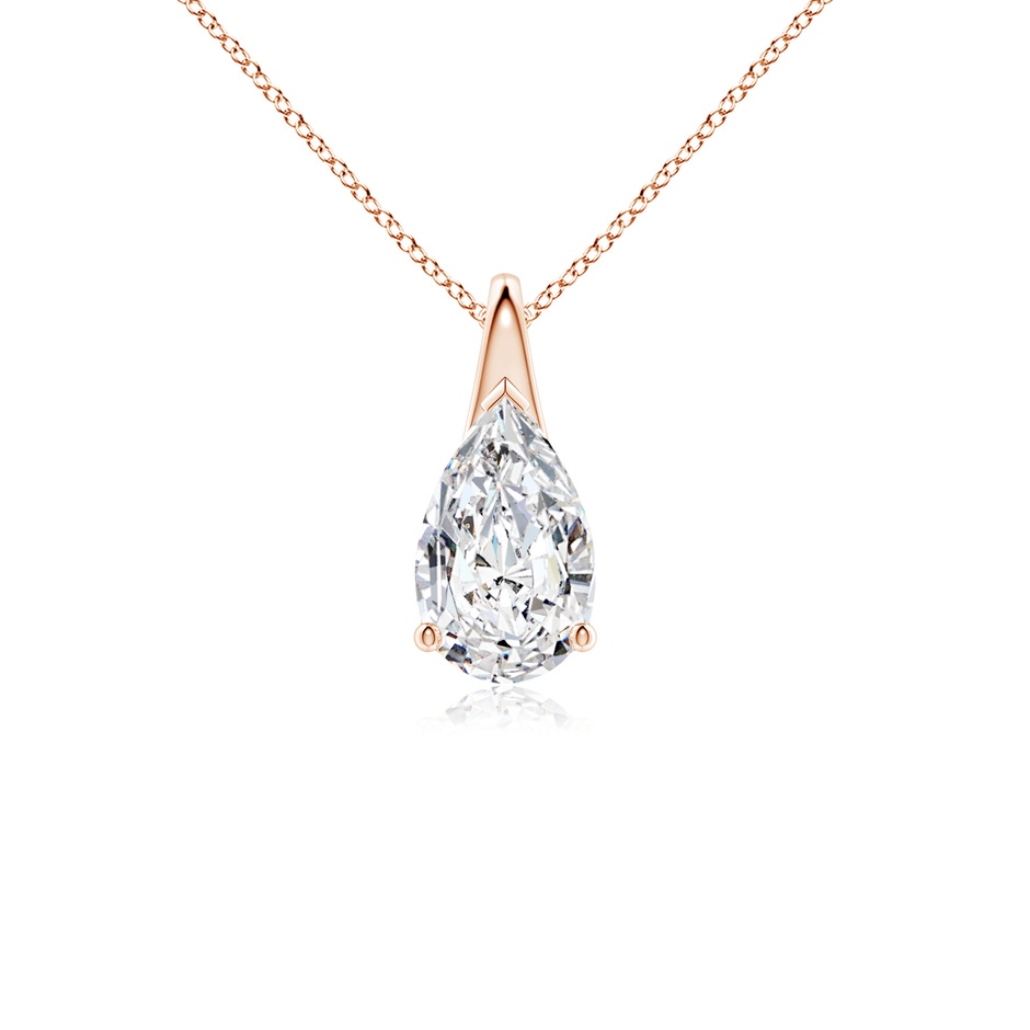 9x5.5mm HSI2 Pear-Shaped Diamond Solitaire Pendant in Rose Gold 