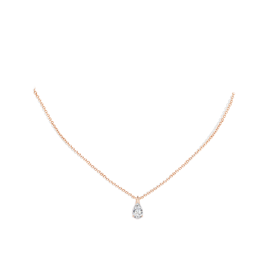 9x5.5mm HSI2 Pear-Shaped Diamond Solitaire Pendant in Rose Gold pen