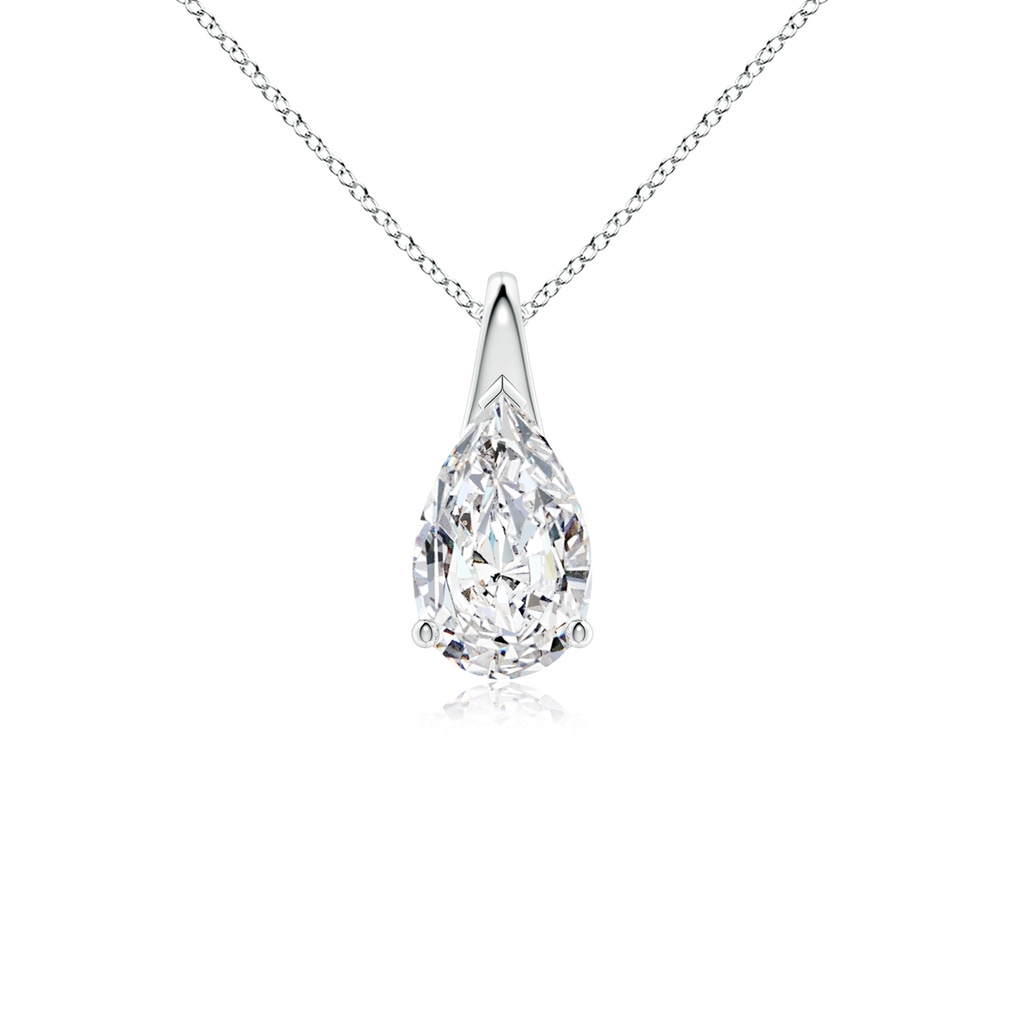 9x5.5mm HSI2 Pear-Shaped Diamond Solitaire Pendant in White Gold