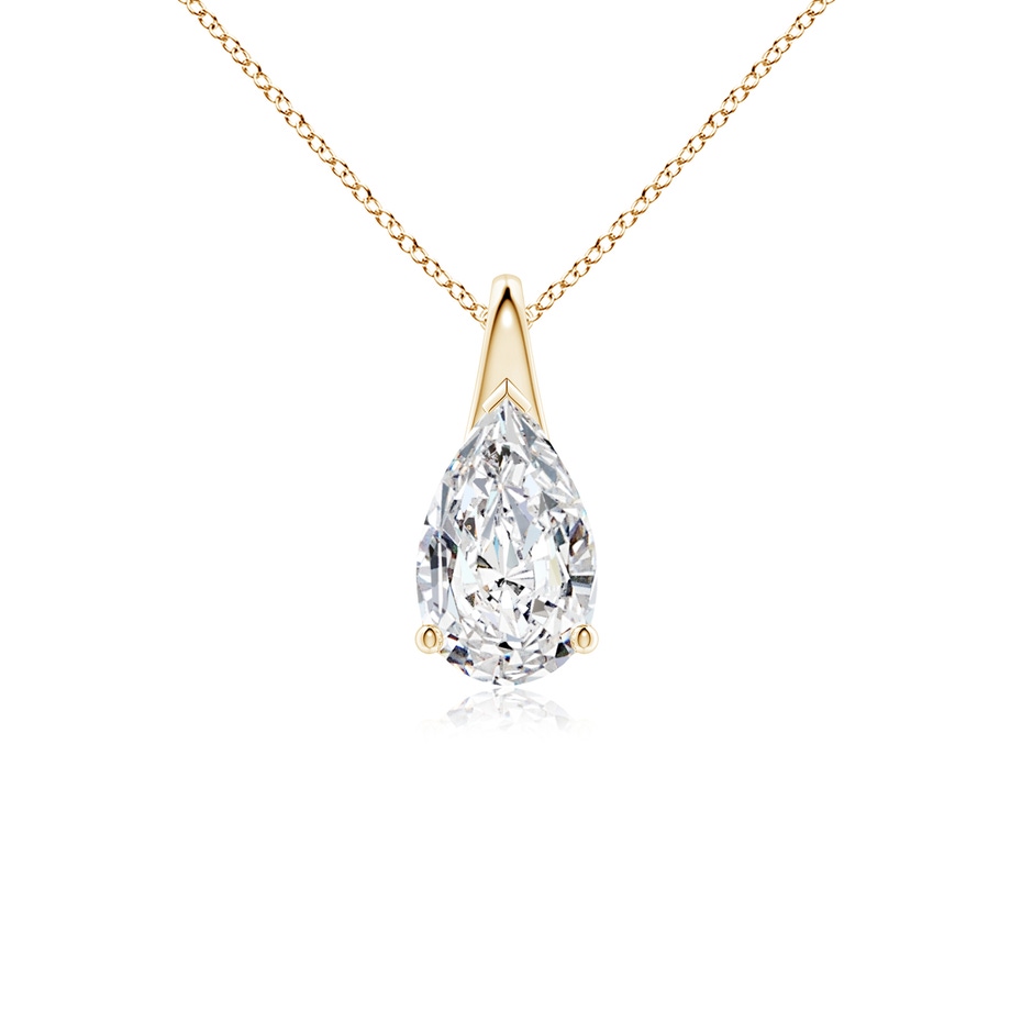 9x5.5mm HSI2 Pear-Shaped Diamond Solitaire Pendant in Yellow Gold 
