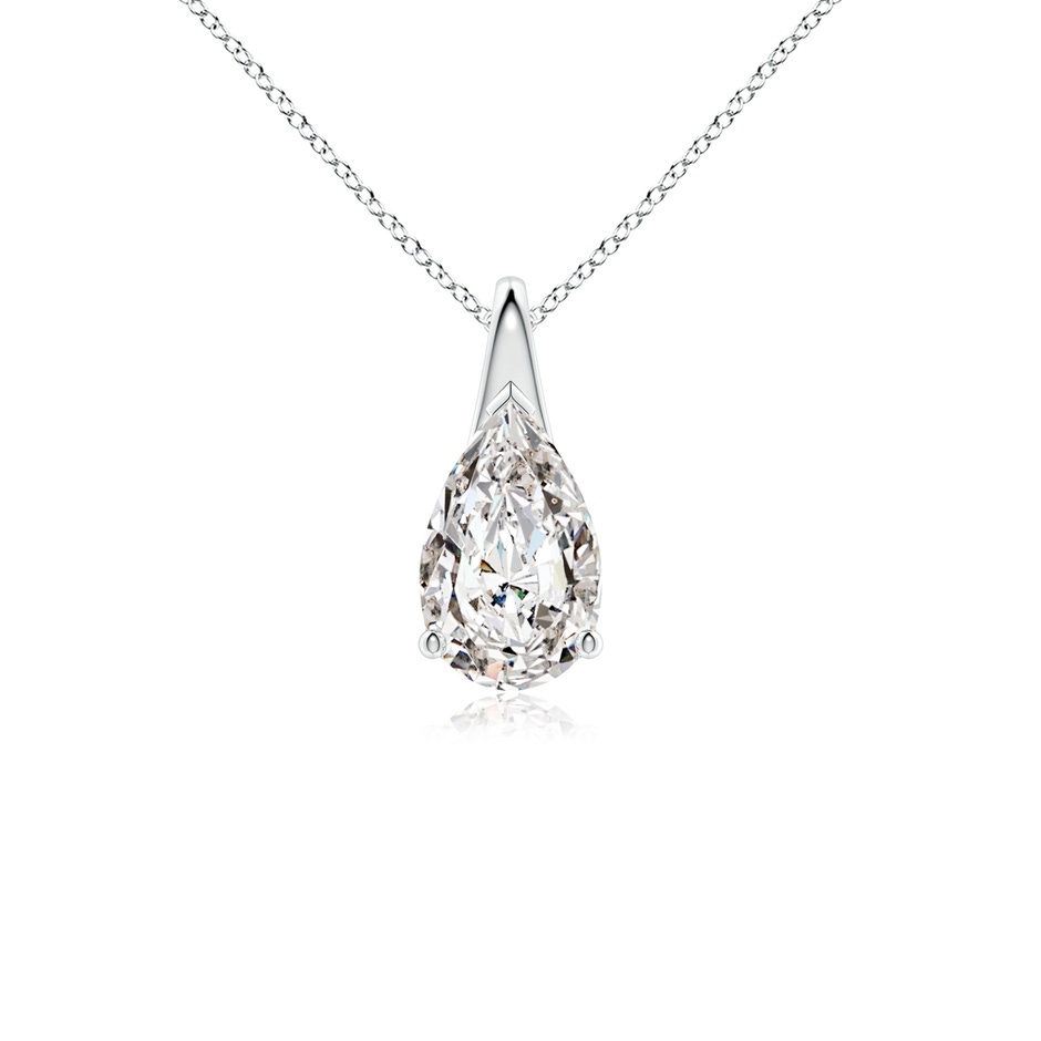 9x5.5mm IJI1I2 Pear-Shaped Diamond Solitaire Pendant in 18K White Gold 