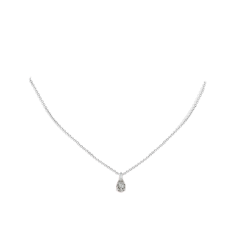 9x5.5mm KI3 Pear-Shaped Diamond Solitaire Pendant in 18K White Gold pen
