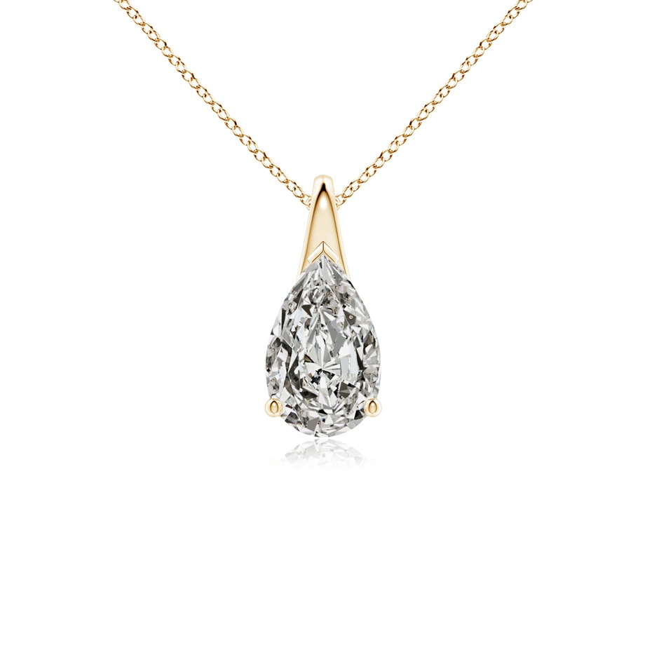 9x5.5mm KI3 Pear-Shaped Diamond Solitaire Pendant in Yellow Gold 