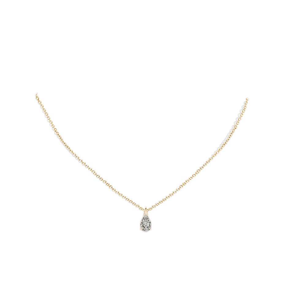 9x5.5mm KI3 Pear-Shaped Diamond Solitaire Pendant in Yellow Gold pen