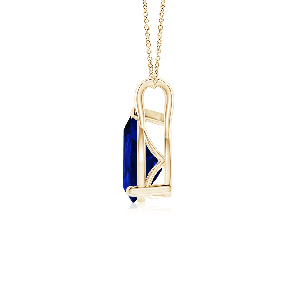 10x8mm Lab-Grown Pear-Shaped Blue Sapphire Solitaire Pendant in Yellow Gold side 199