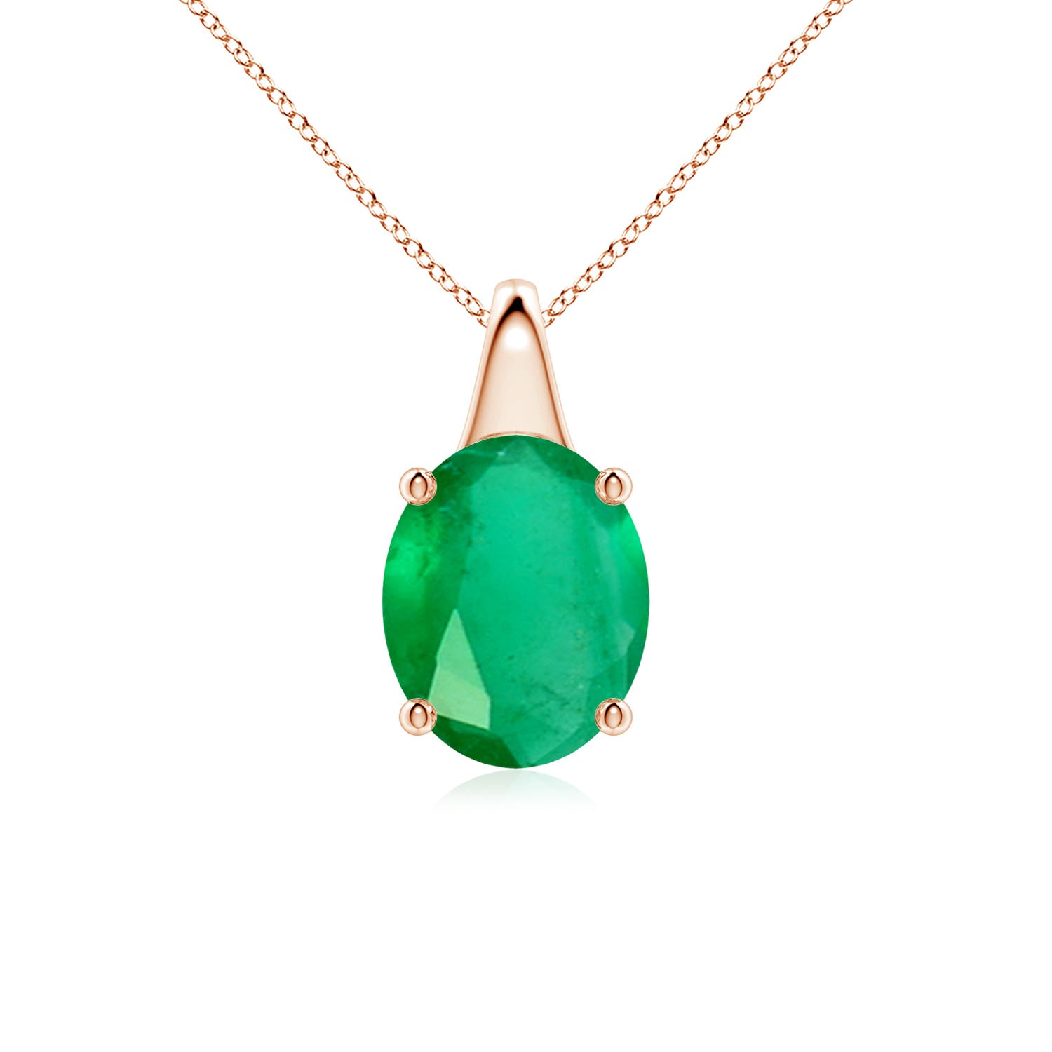 A - Emerald / 2.25 CT / 14 KT Rose Gold