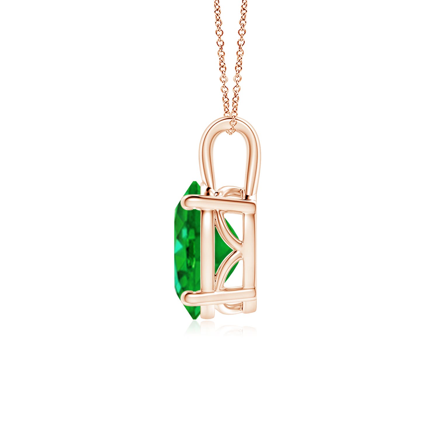 AAAA - Emerald / 2.25 CT / 18 KT Rose Gold