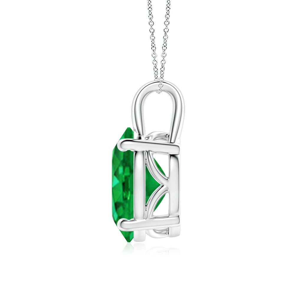 12x10mm AAA Oval Emerald Solitaire Pendant in White Gold Side 199