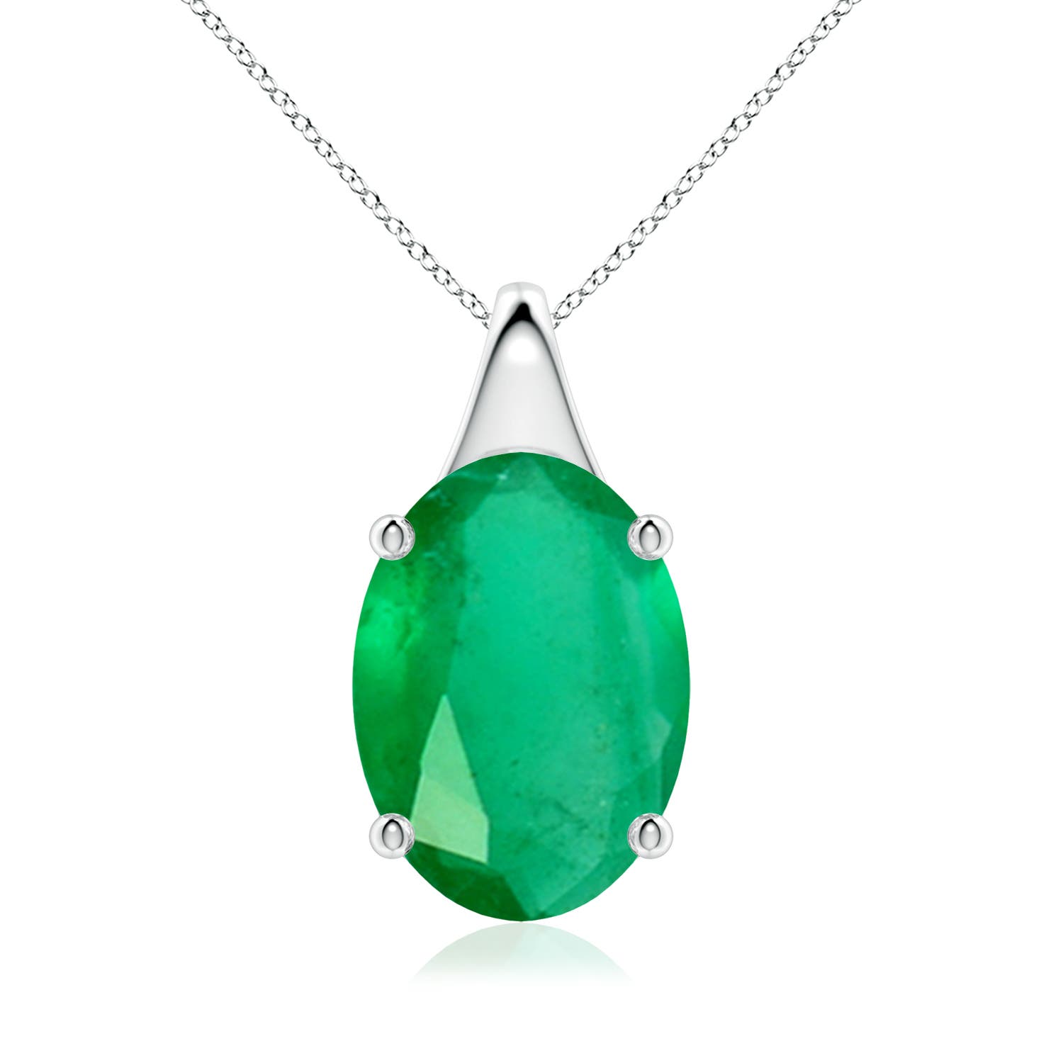 A - Emerald / 7.25 CT / 18 KT White Gold