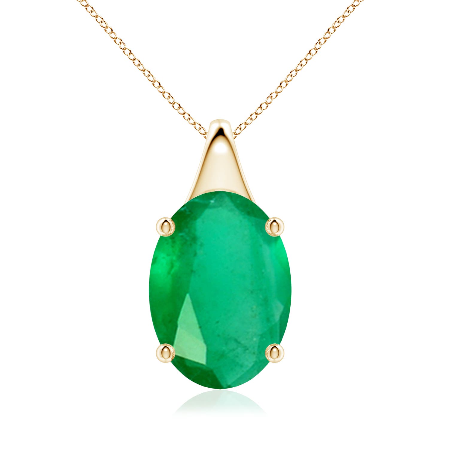 A - Emerald / 7.25 CT / 18 KT Yellow Gold