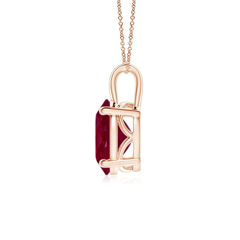 10x8mm A Oval Ruby Solitaire Pendant in Rose Gold side 199