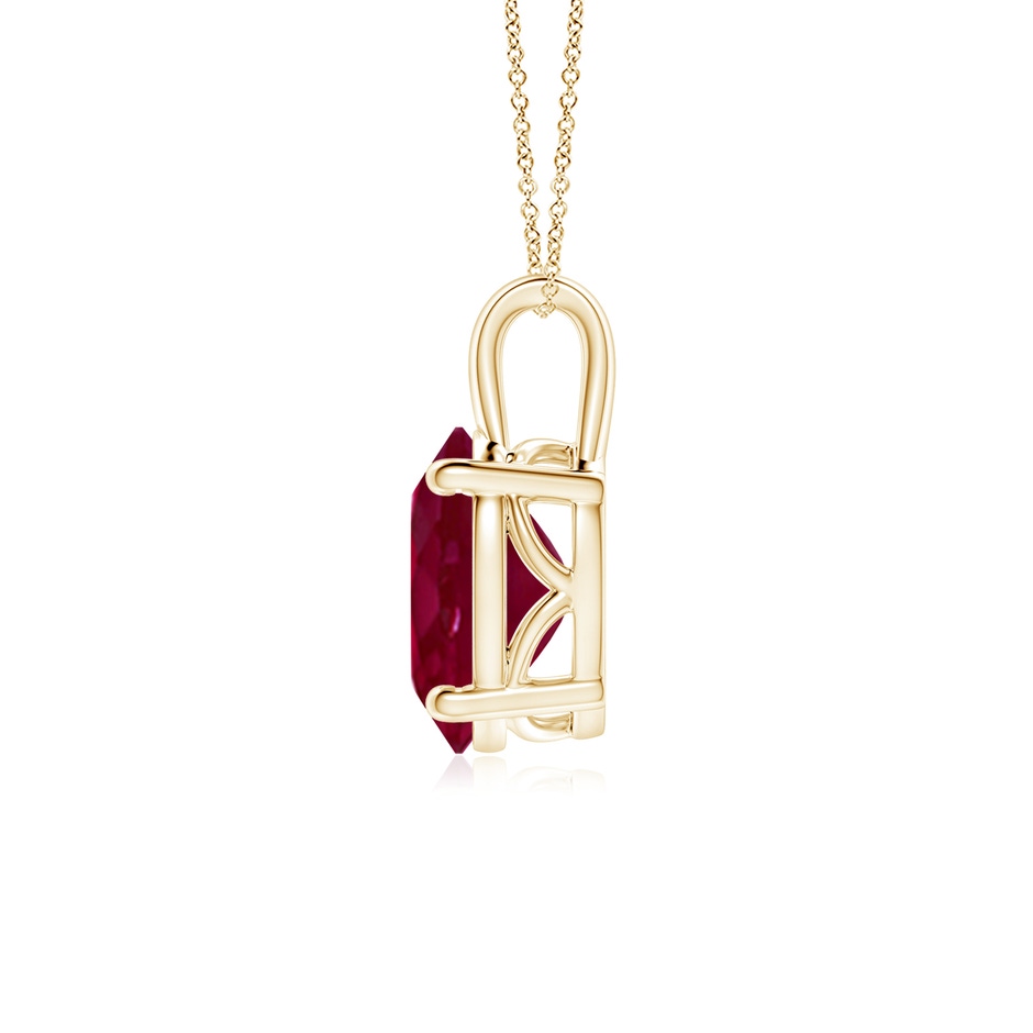10x8mm A Oval Ruby Solitaire Pendant in Yellow Gold side 199