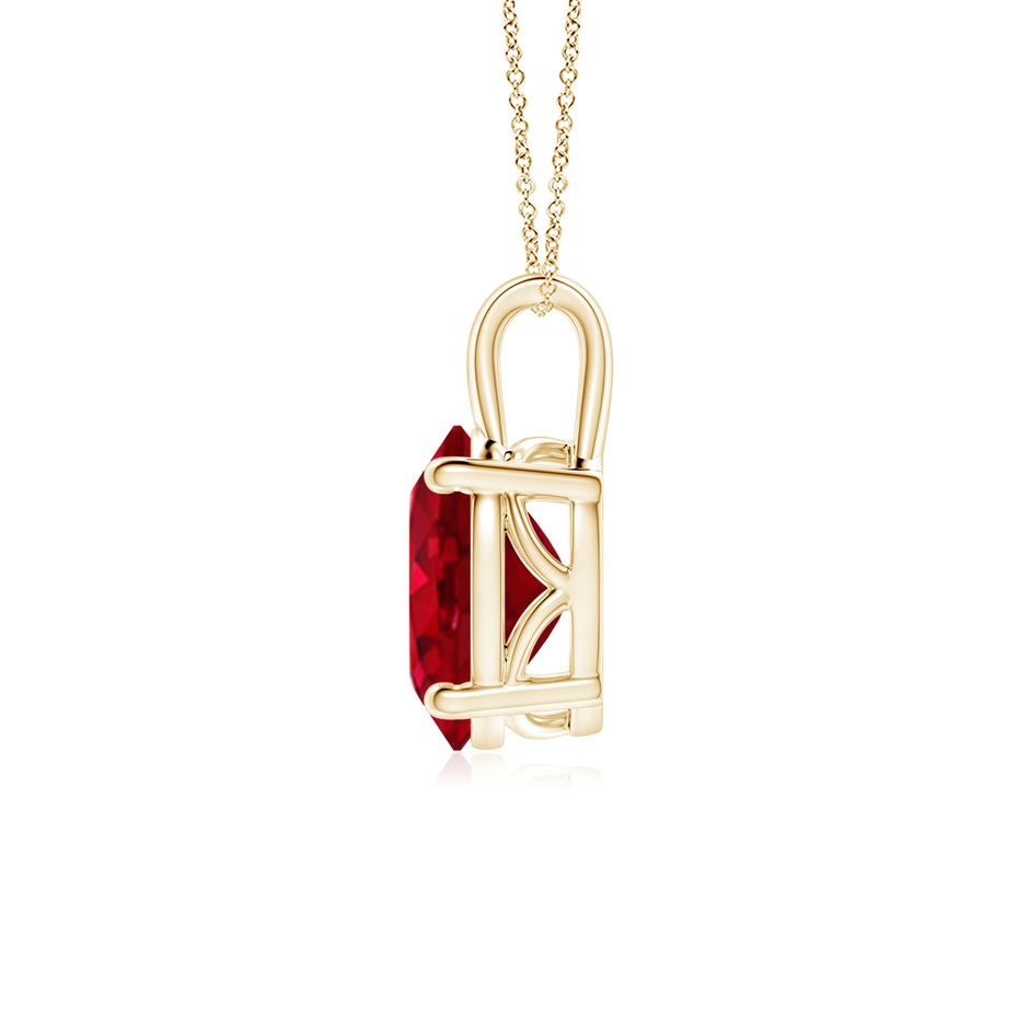 10x8mm AAA Oval Ruby Solitaire Pendant in Yellow Gold side 199