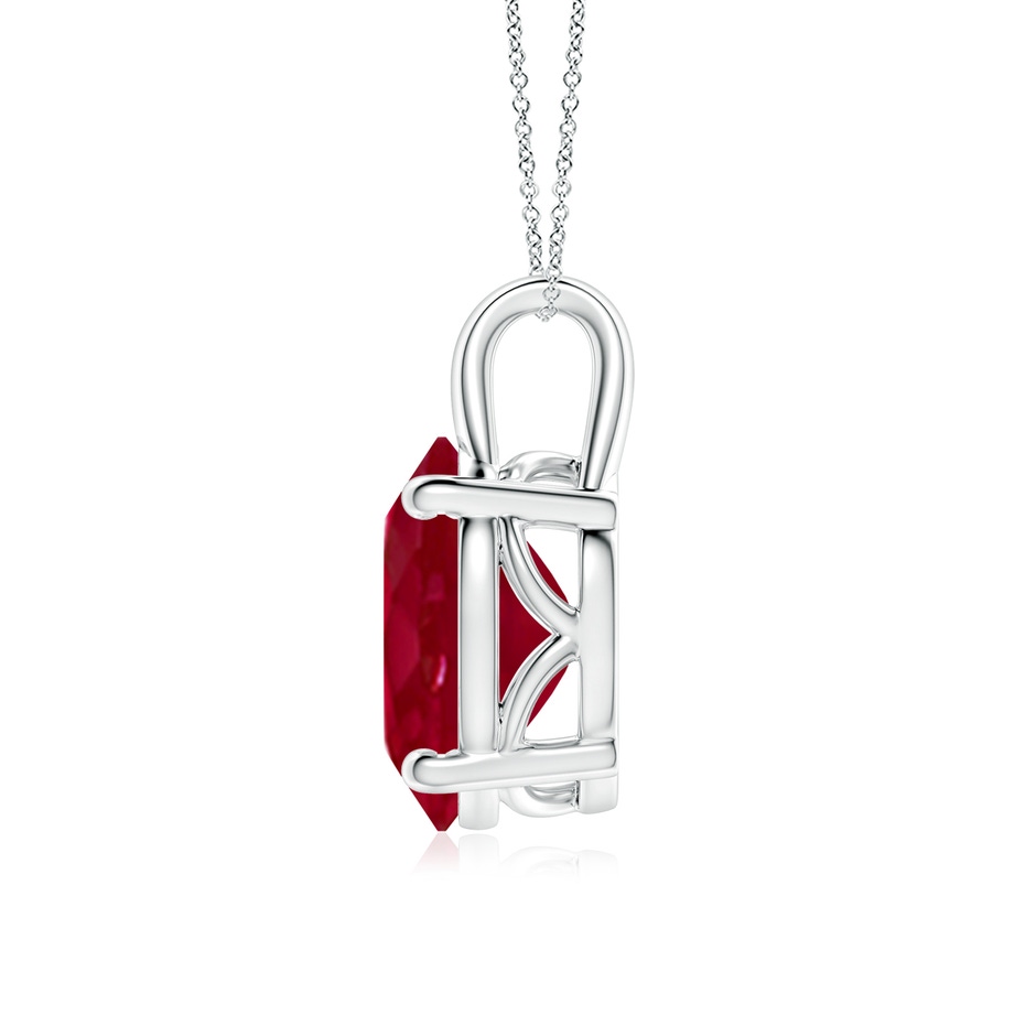 12x10mm AA Oval Ruby Solitaire Pendant in P950 Platinum side 199