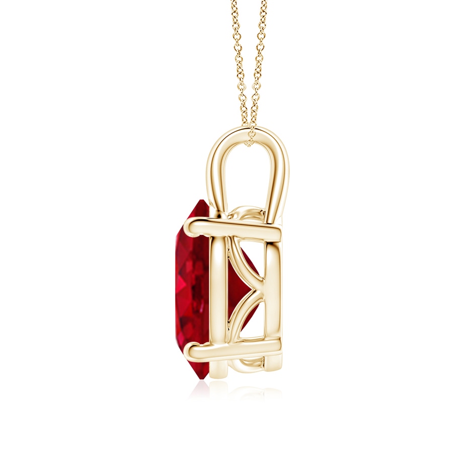 12x10mm AAA Oval Ruby Solitaire Pendant in Yellow Gold side 199