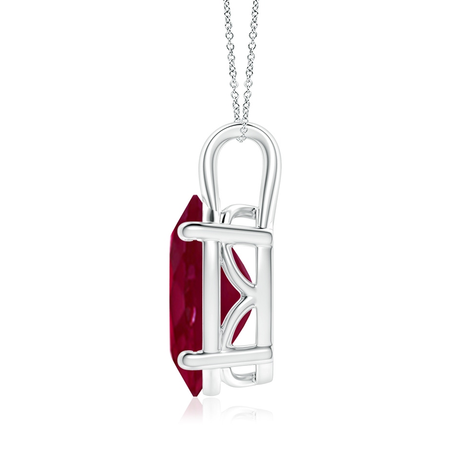 14x10mm A Oval Ruby Solitaire Pendant in P950 Platinum side 199