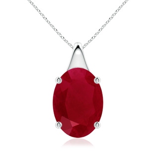 14x10mm AA Oval Ruby Solitaire Pendant in P950 Platinum