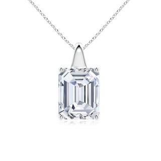 10x7mm GVS2 Emerald-Cut Diamond Solitaire Pendant in P950 Platinum