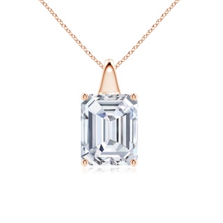 10x7mm GVS2 Emerald-Cut Diamond Solitaire Pendant in Rose Gold