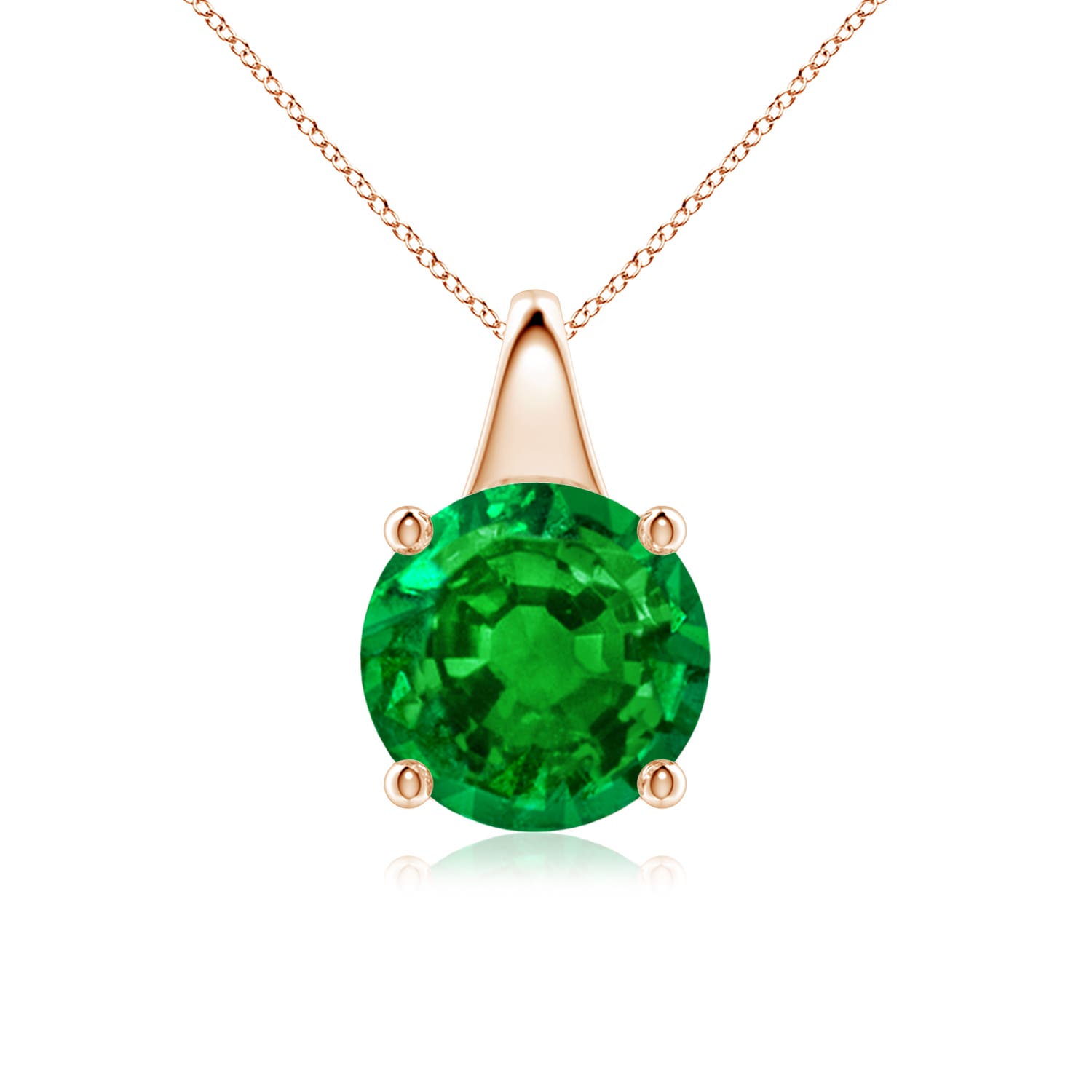 AAAA - Emerald / 2.5 CT / 18 KT Rose Gold