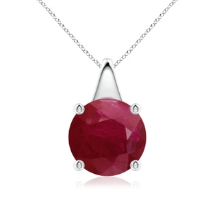 10mm A Round Ruby Solitaire Pendant in P950 Platinum