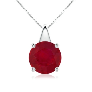 10mm AA Round Ruby Solitaire Pendant in P950 Platinum