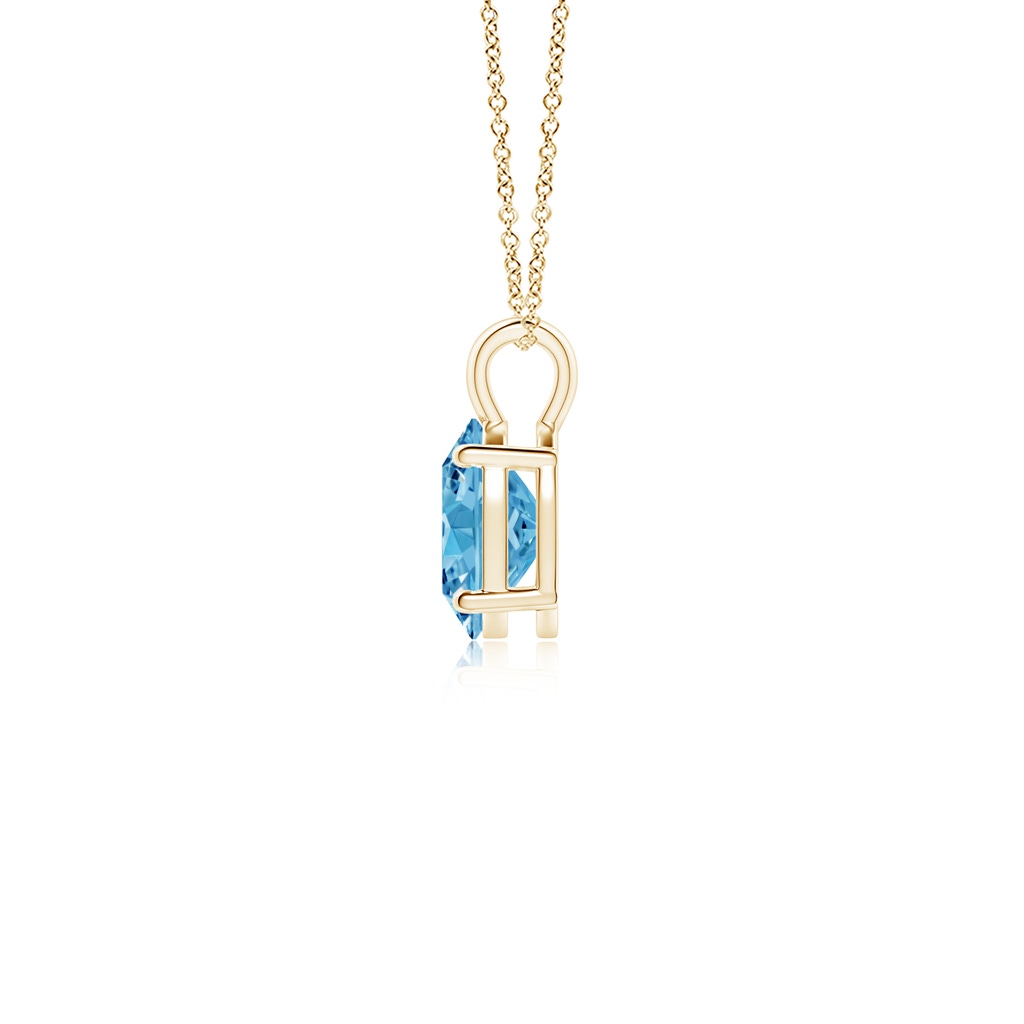7.3x5.2mm AAAA Solitaire Oval Fancy Intense Blue Diamond Classic Pendant in Yellow Gold - side 199