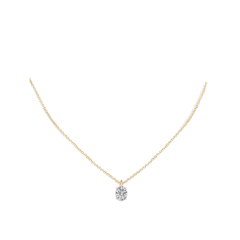 7.7x5.7mm HSI2 Solitaire Oval Diamond Classic Pendant in Yellow Gold pen