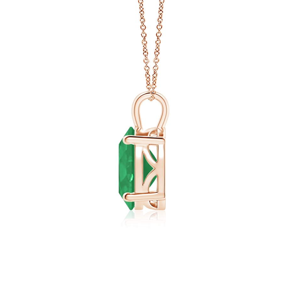10x8mm A Solitaire Oval Emerald Classic Pendant in 18K Rose Gold side 199