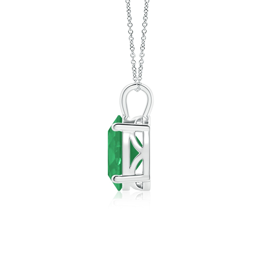 10x8mm A Solitaire Oval Emerald Classic Pendant in White Gold side 199