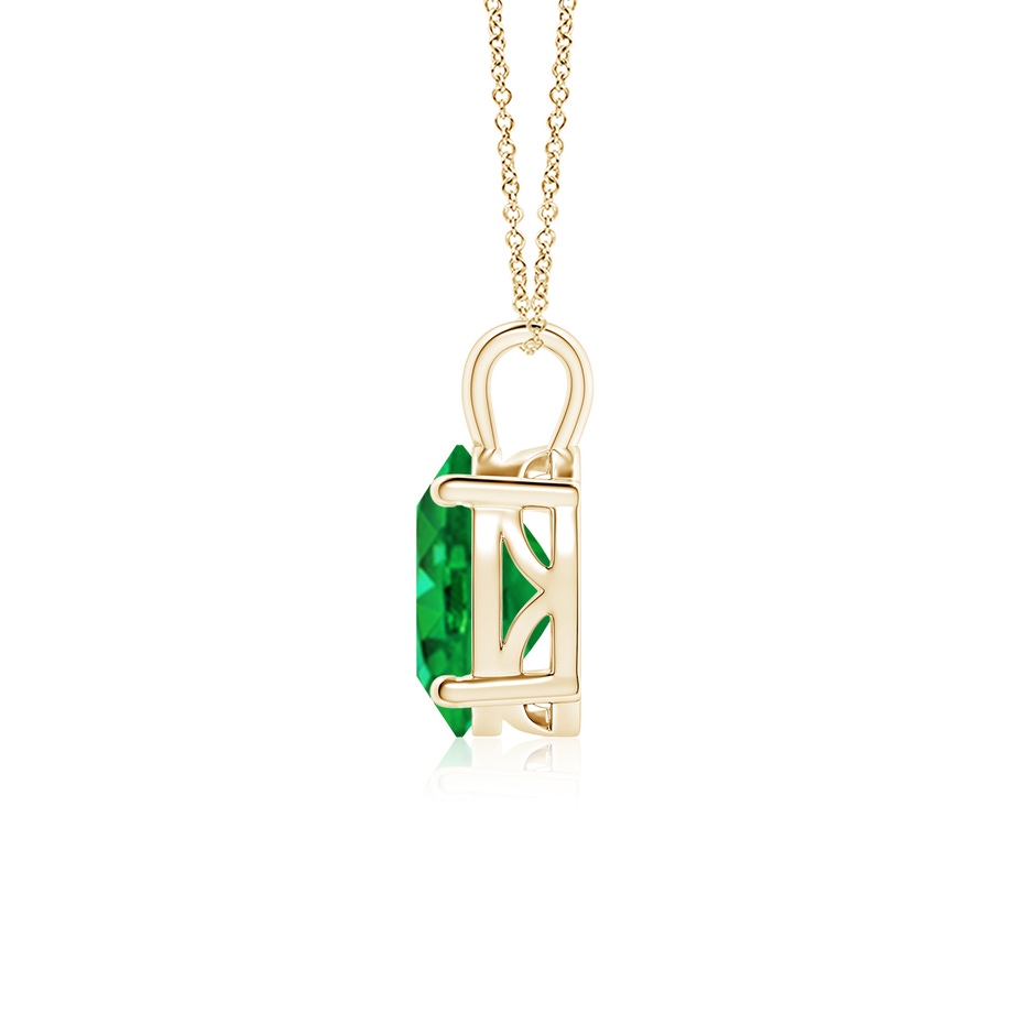 10x8mm AAA Solitaire Oval Emerald Classic Pendant in Yellow Gold side 199