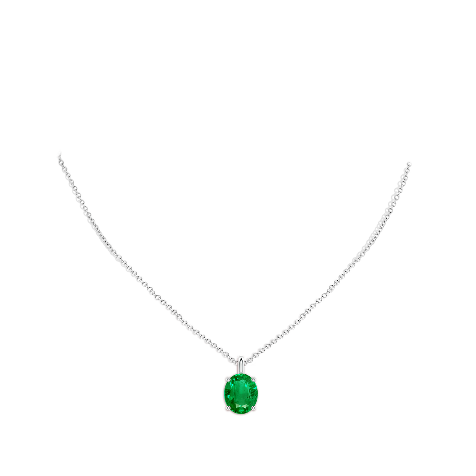 12x10mm AAA Solitaire Oval Emerald Classic Pendant in P950 Platinum pen