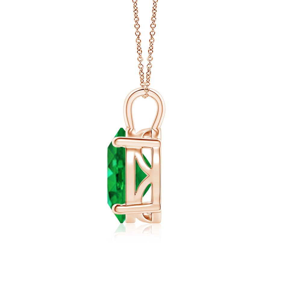 12x10mm AAA Solitaire Oval Emerald Classic Pendant in Rose Gold side 199