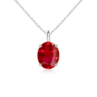 10x8mm AAA Solitaire Oval Ruby Classic Pendant in P950 Platinum
