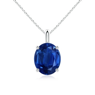 12x10mm AAA Solitaire Oval Blue Sapphire Classic Pendant in P950 Platinum