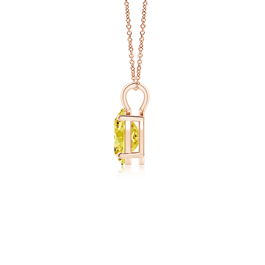 7.3x5.2mm AAAA Solitaire Oval Fancy Intense Yellow Diamond Classic Pendant in Rose Gold - side 199