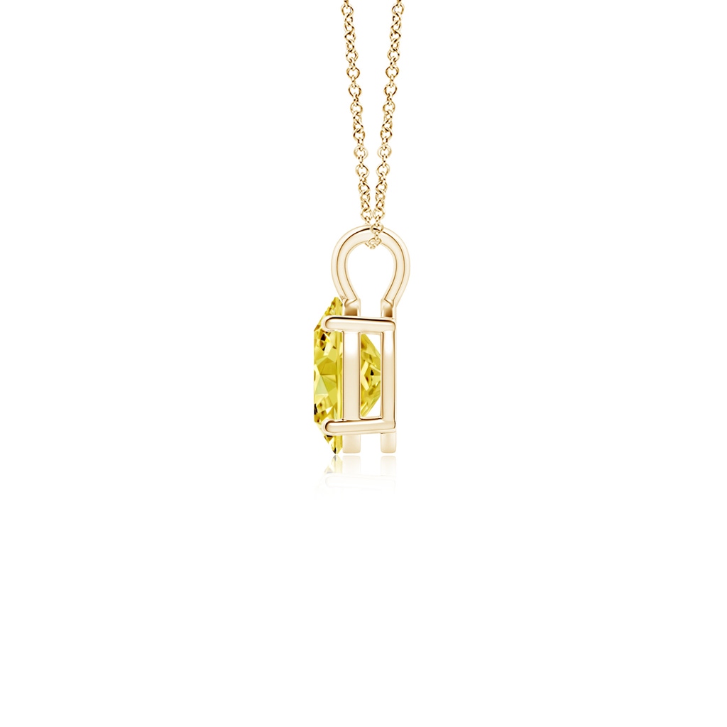 7.3x5.2mm AAAA Solitaire Oval Fancy Intense Yellow Diamond Classic Pendant in Yellow Gold - side 199