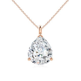 12x8mm GVS2 Solitaire Pear Diamond Classic Pendant in Rose Gold