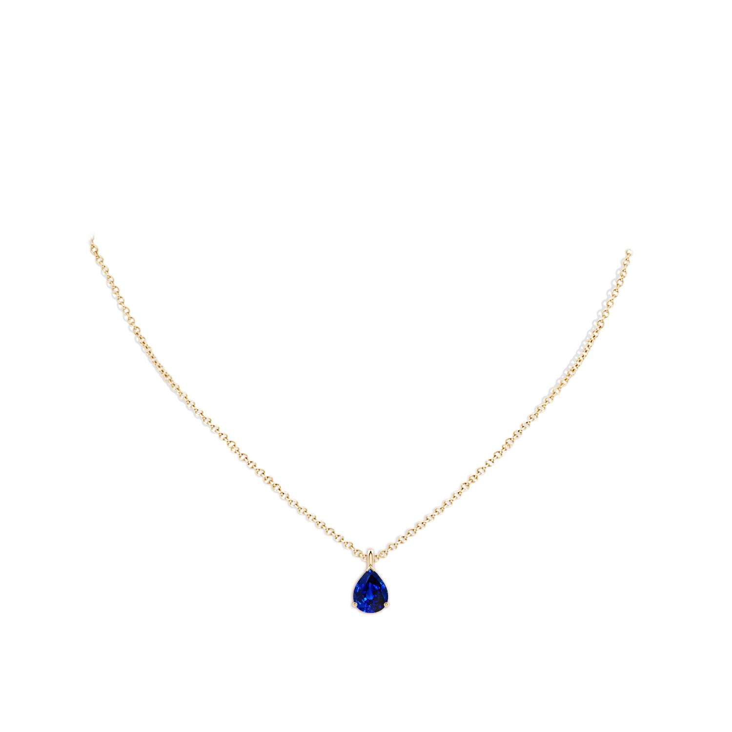 ノンセルクイックwith SUPER　jewelry　ball　二箱　ラララ50 Lab-Grown Solitaire Pear Blue Sapphire Classic Pendant