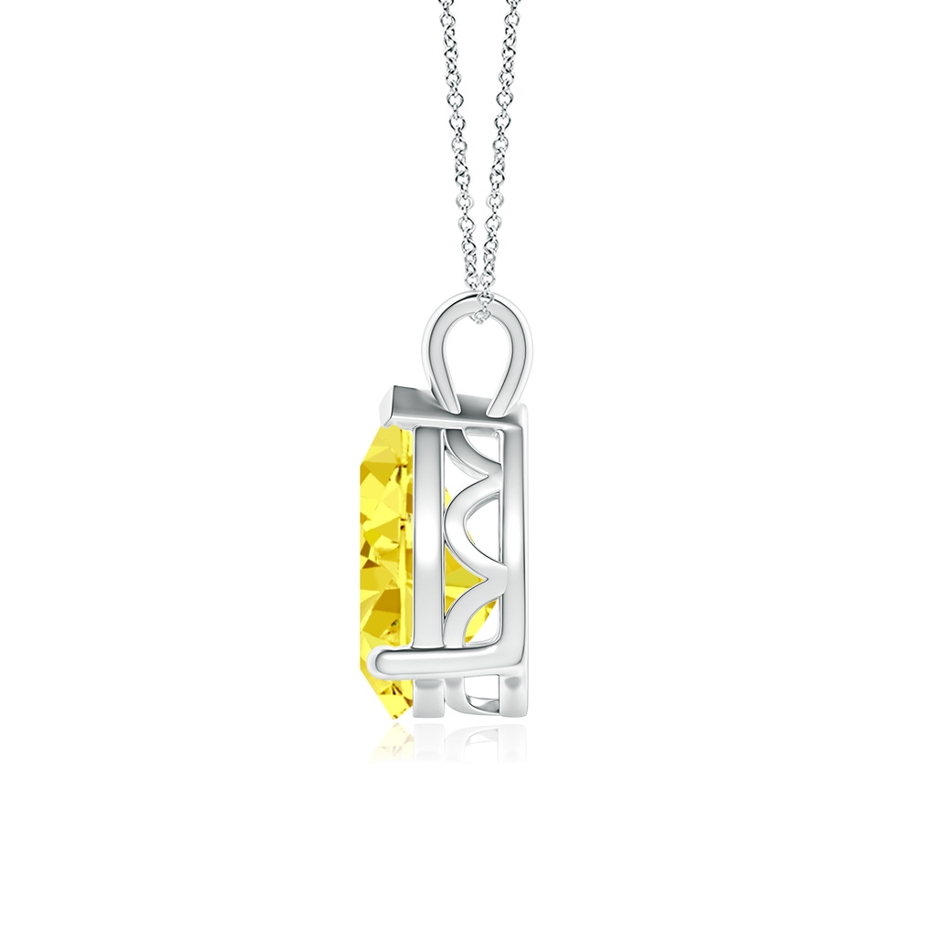 11x7mm AAAA Solitaire Pear Fancy IntenseYellow Diamond Classic Pendant in White Gold - side 199