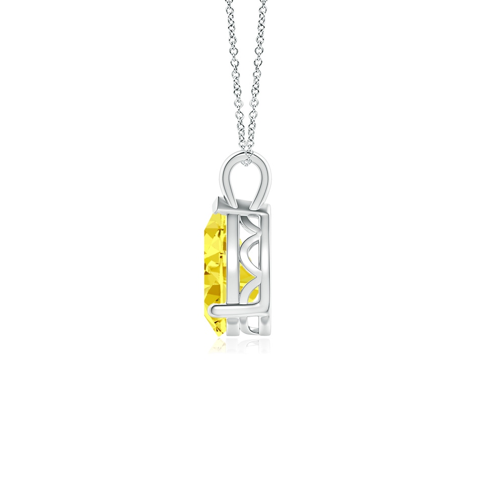 9x5.5mm AAAA Solitaire Pear Fancy IntenseYellow Diamond Classic Pendant in P950 Platinum side 199