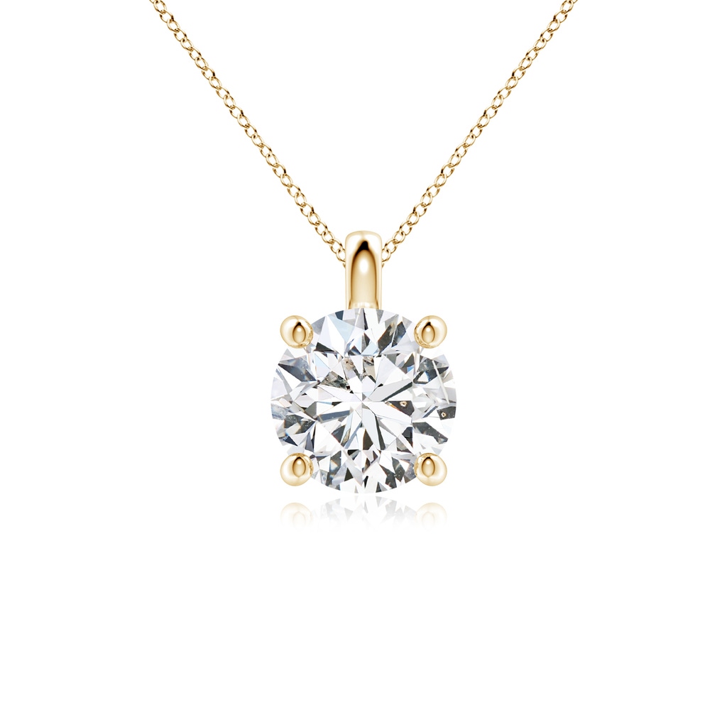 8mm HSI2 Solitaire Round Diamond Classic Pendant in Yellow Gold