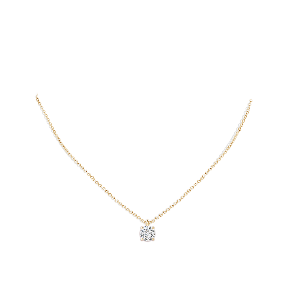 8mm HSI2 Solitaire Round Diamond Classic Pendant in Yellow Gold pen